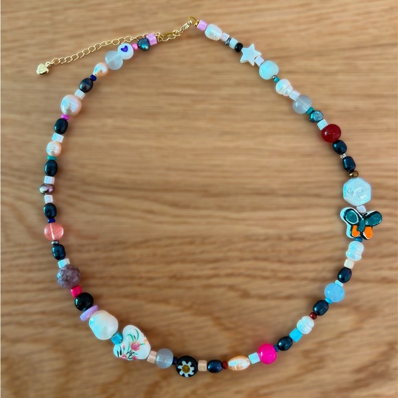 Mixed beads pearl necklace - Picture 2 of 9